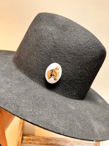 Horse Head Cameo Western Hat Pin