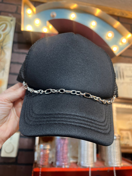 Decorative Link Silver Hat Chain