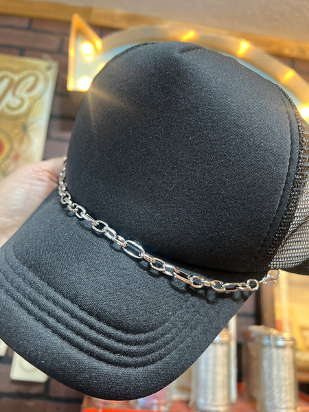 Decorative Link Silver Hat Chain
