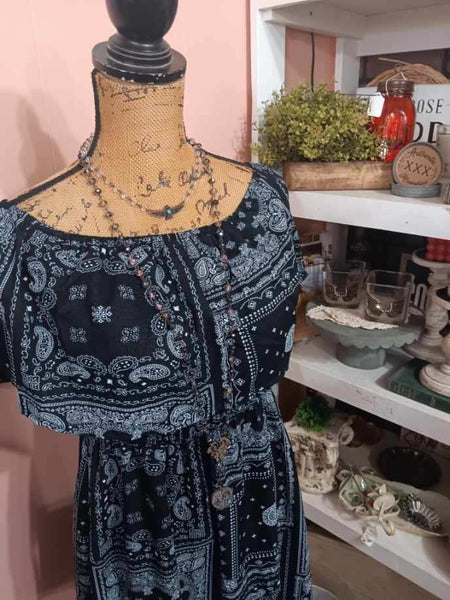 Bandana Paisley Print Western Style Dress