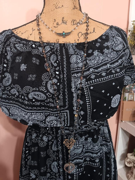 Bandana Paisley Print Western Style Dress