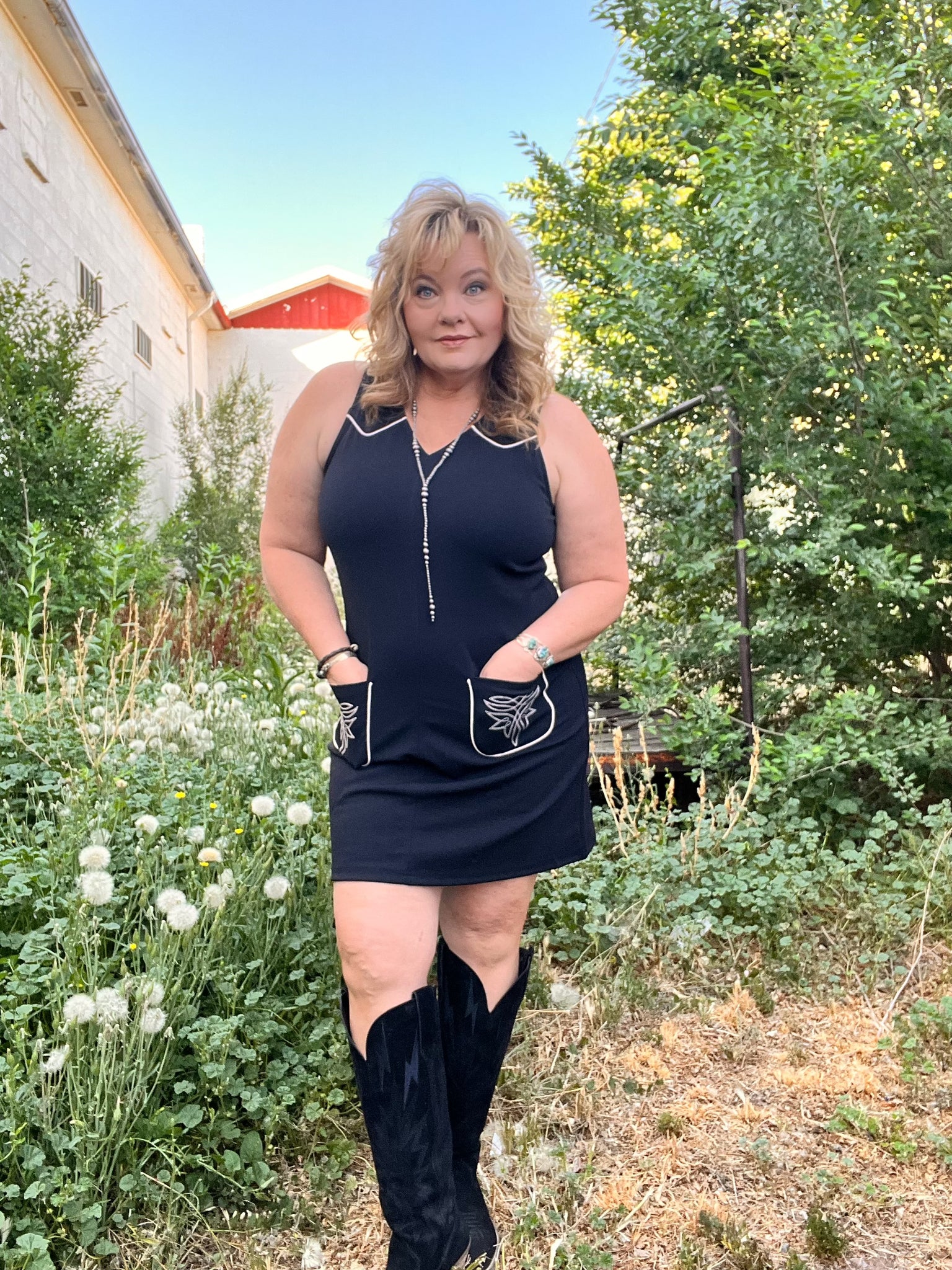 Boot Stitch Babe Shift Dress