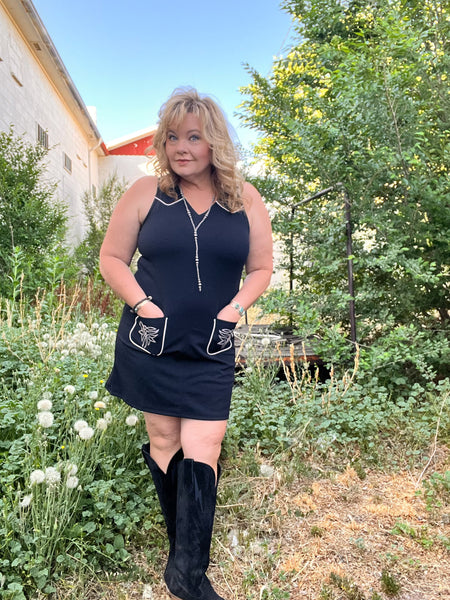 Boot Stitch Babe Shift Dress