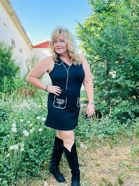 Boot Stitch Babe Shift Dress