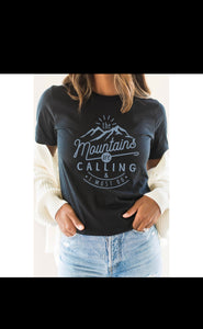 The Mountains Are Calling Unisex Crew Tshirt