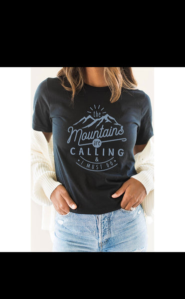 The Mountains Are Calling Unisex Crew Tshirt