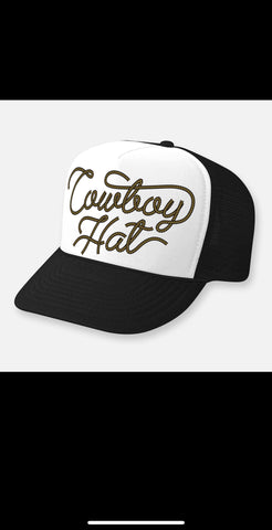 Cowboy Hat White Trucker Hat