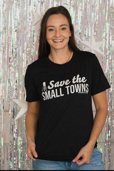 Save the Small Towns Charcoal Tshirt Crew