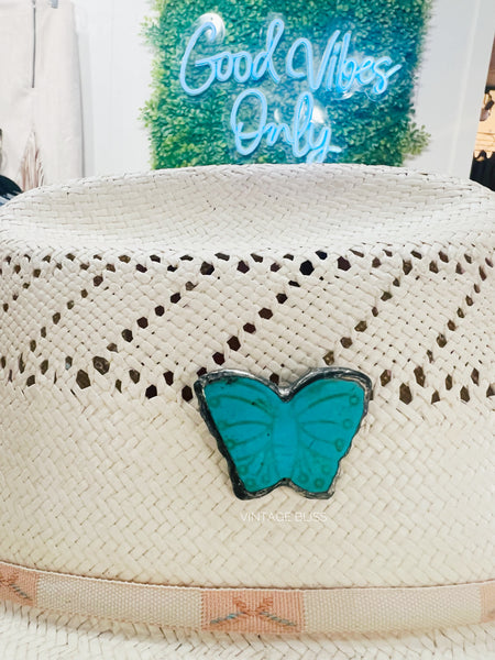 Soldered Stone Butterfly Hat Pin