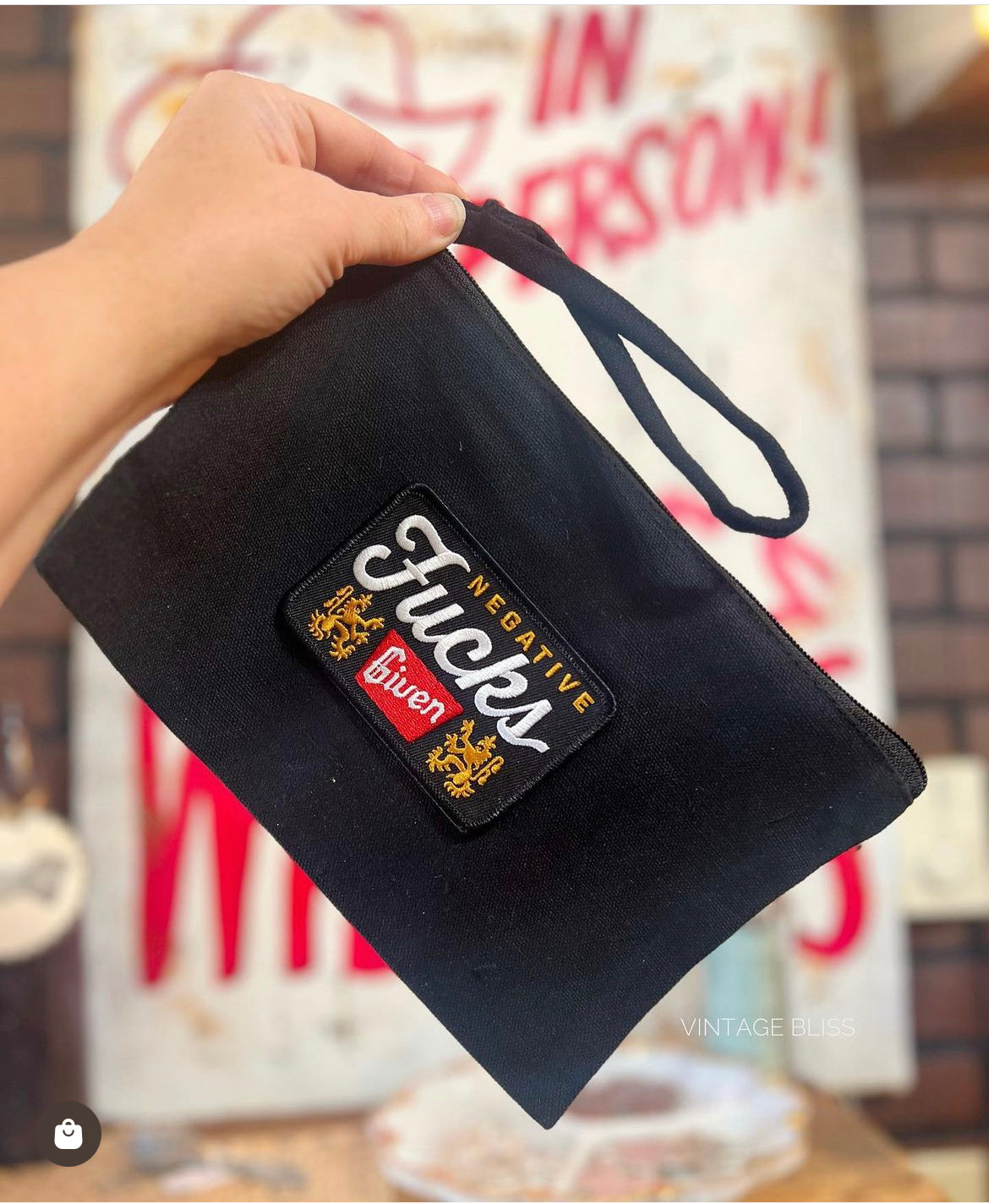 Negative Fucks Patch Canvas Bag
