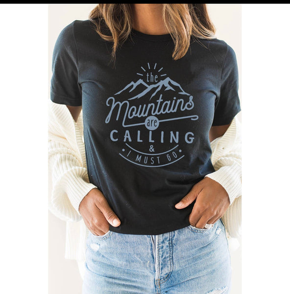The Mountains Are Calling Unisex Crew Tshirt