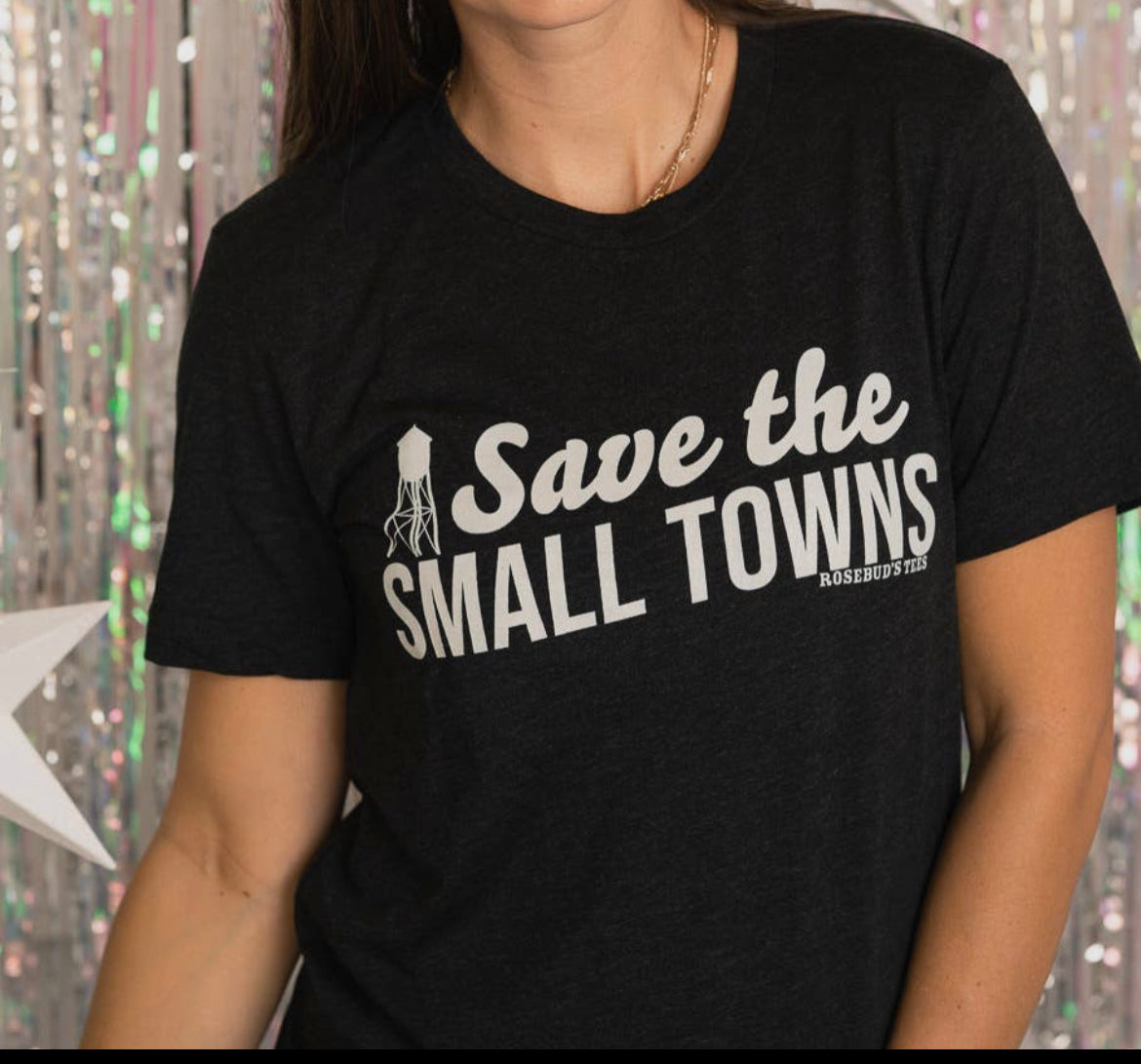 Save the Small Towns Charcoal Tshirt Crew