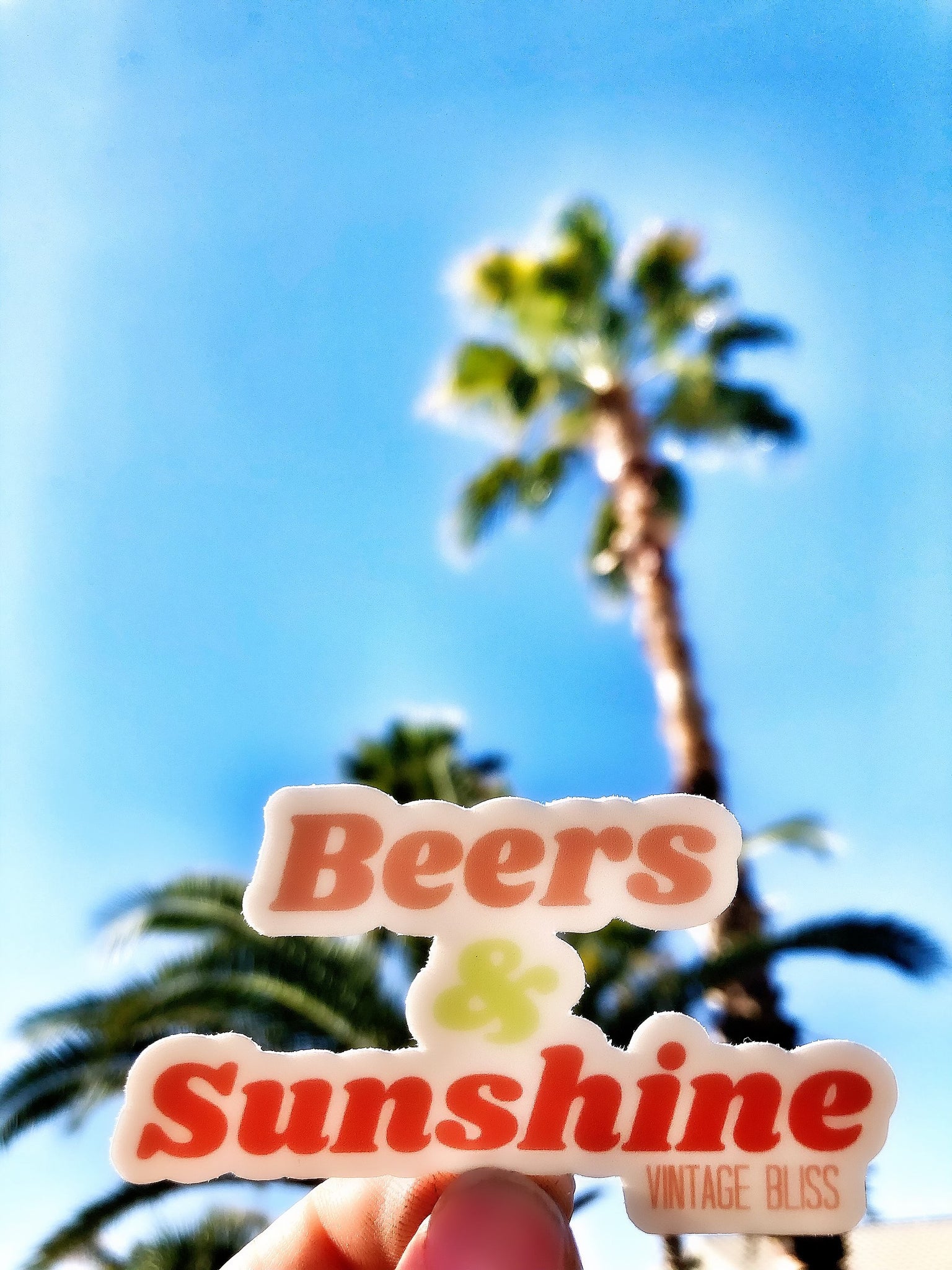 Beers & Sunshine Waterproof Sticker