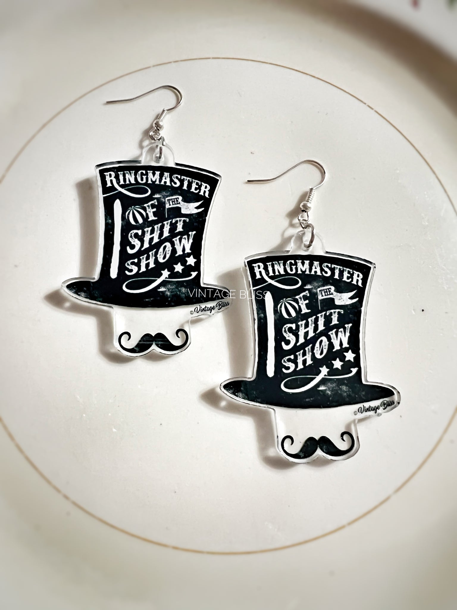 Ringmaster of the ShitShow Earrings