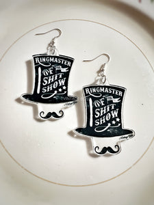 Ringmaster of the ShitShow Earrings