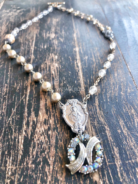 Vintage Relics Necklace with Rhinestone Embellishment