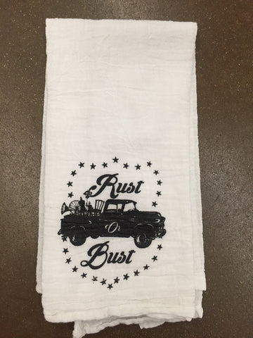 Rust or Bust Vintage Truck Kitchen Towel