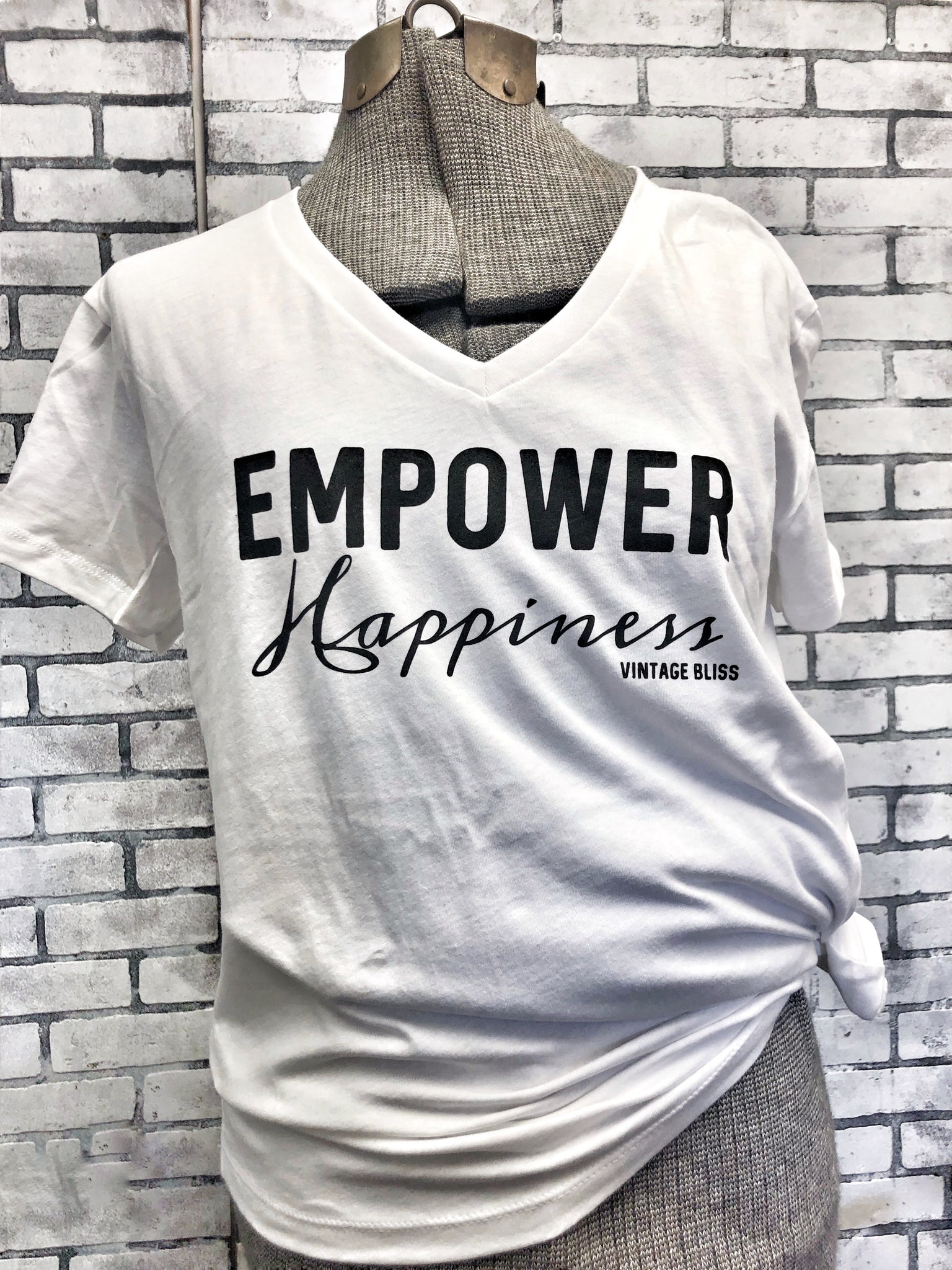 EMPOWER HAPPINESS V-neck T Shirt