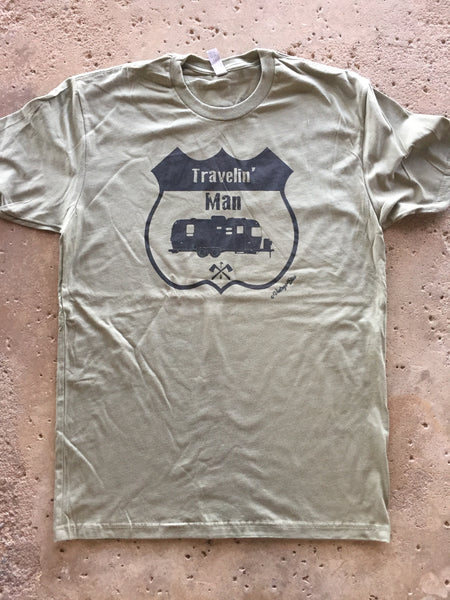 Travelin Man Men's tee Crew neck