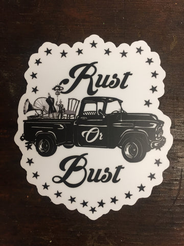 Rust or Bust Die Cut Sticker