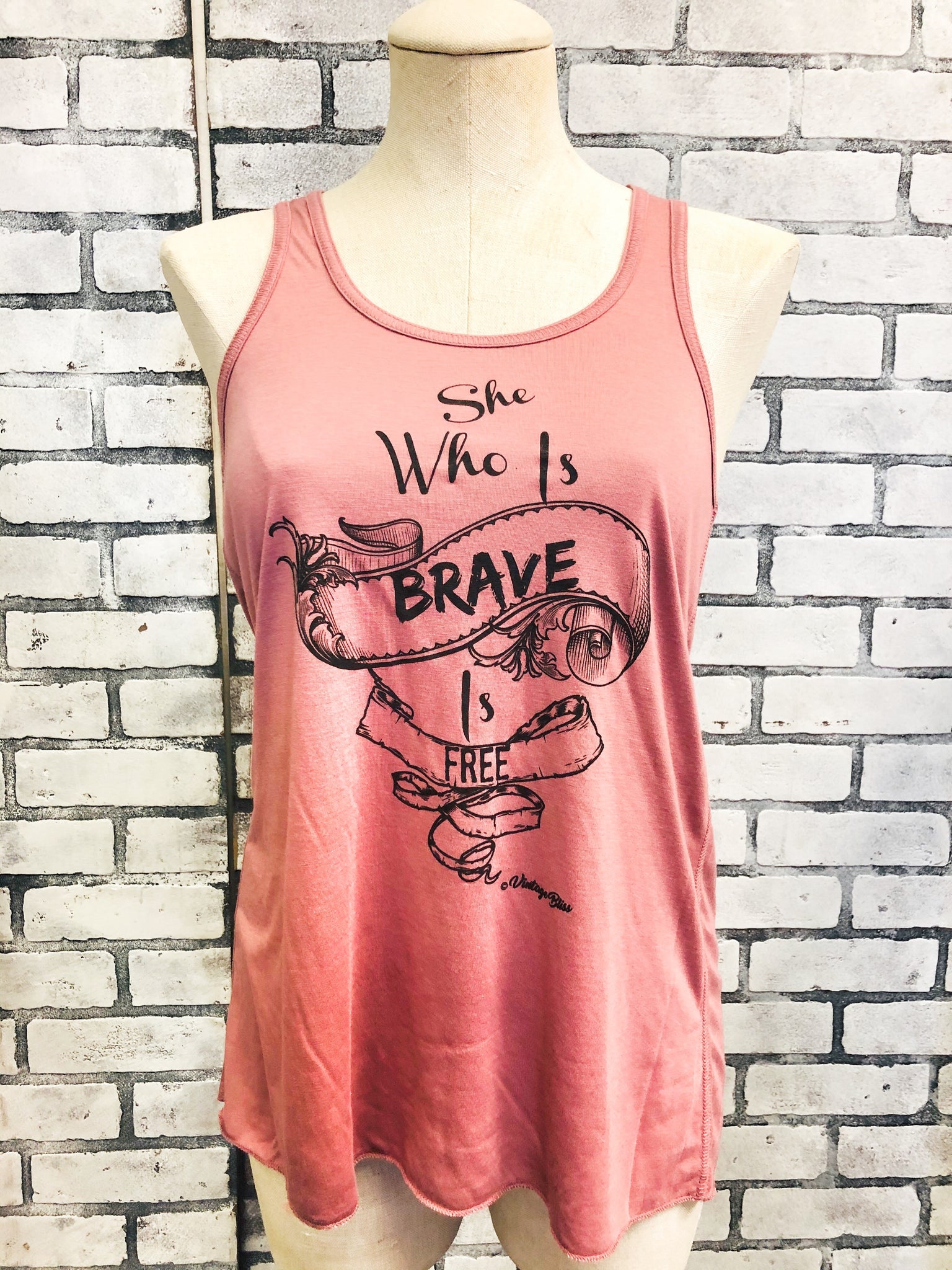 She Who Is Brave Is Free Mauve Tank Top