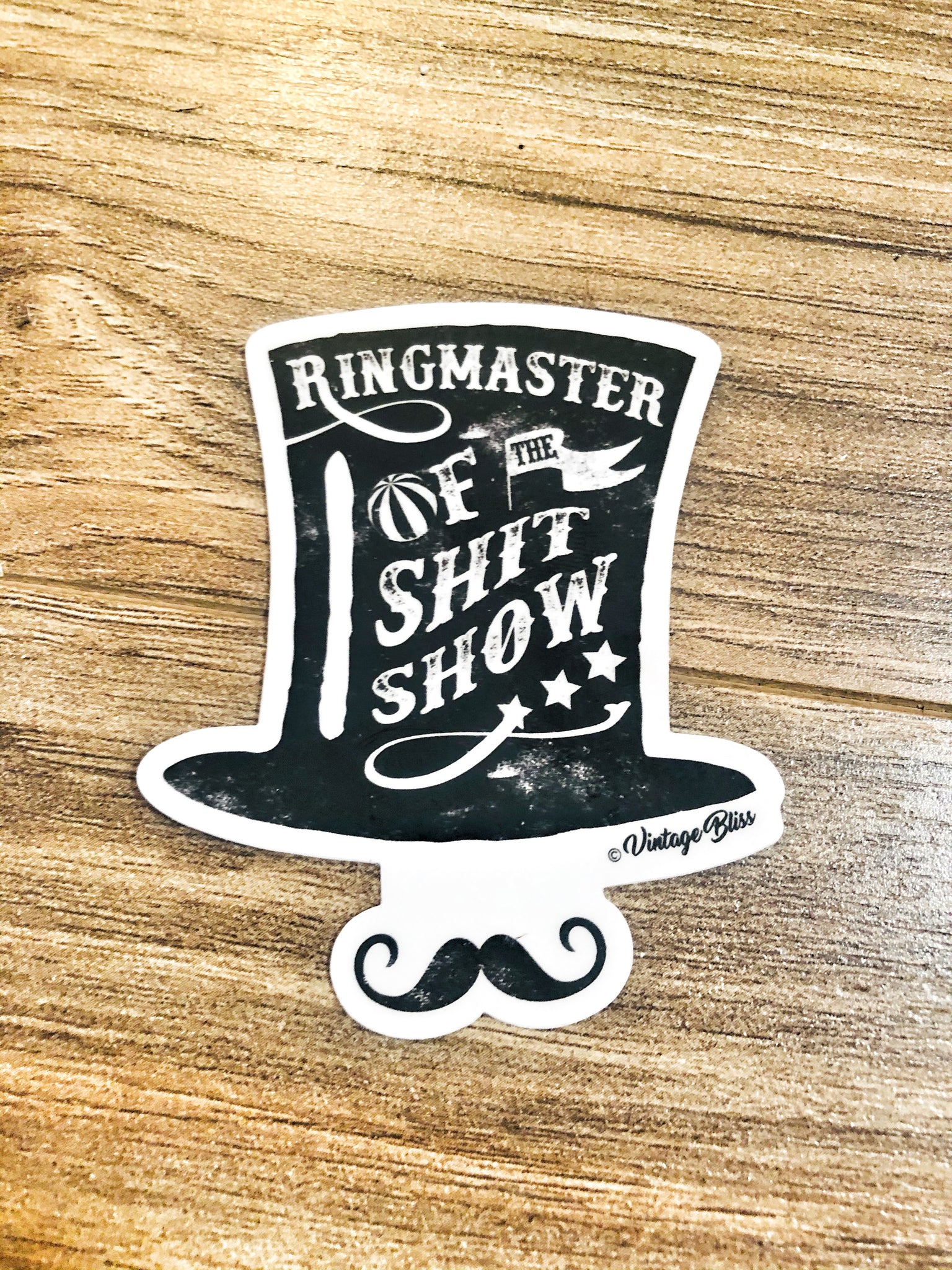Ringmaster of the ShitShow Moustache Sticker