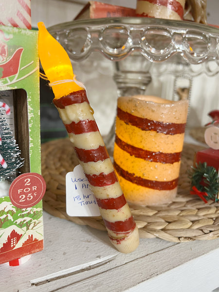 Flameless Taper Candy Cane Candle