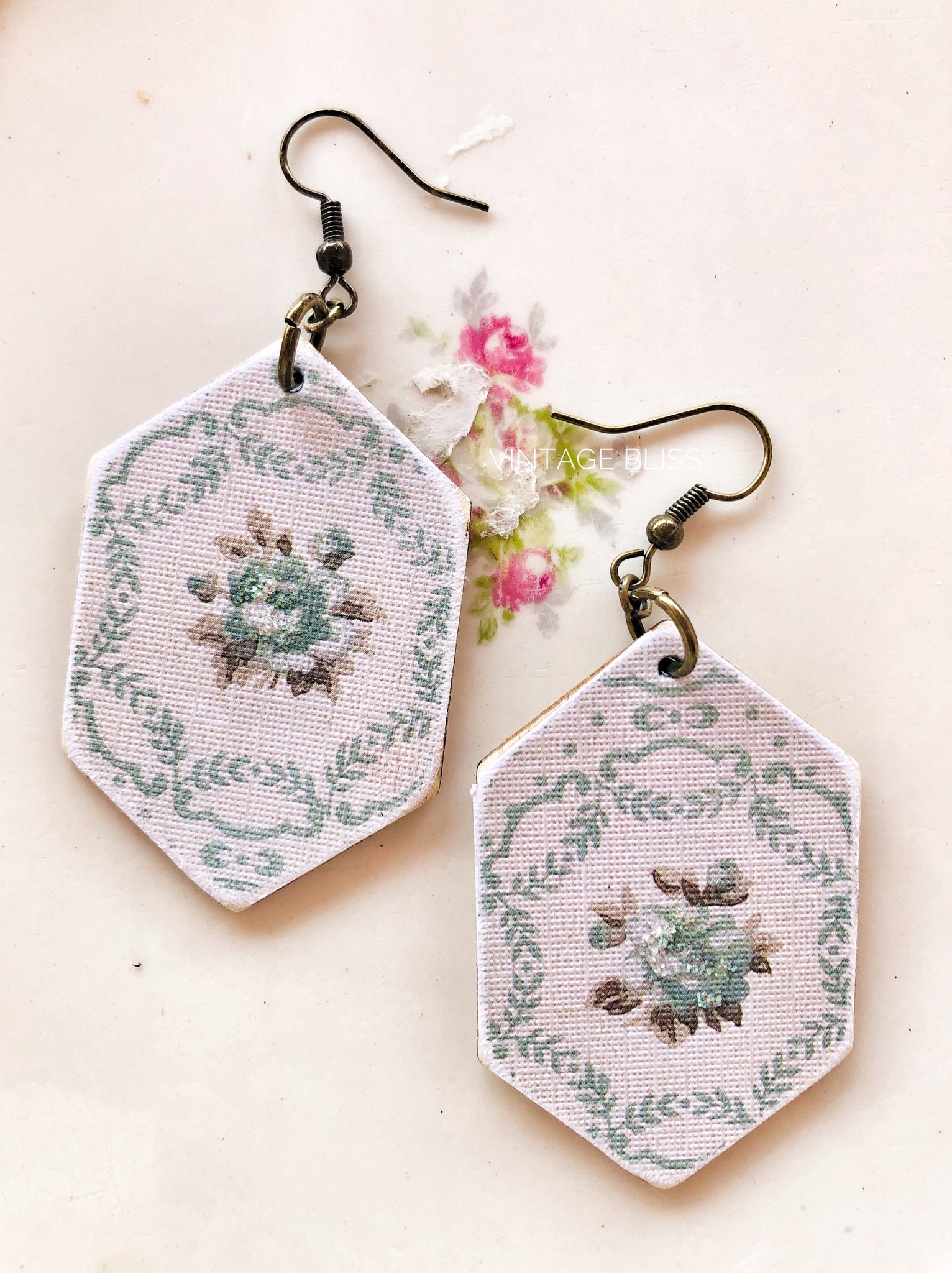 Vintage Style Wallpaper Earrings